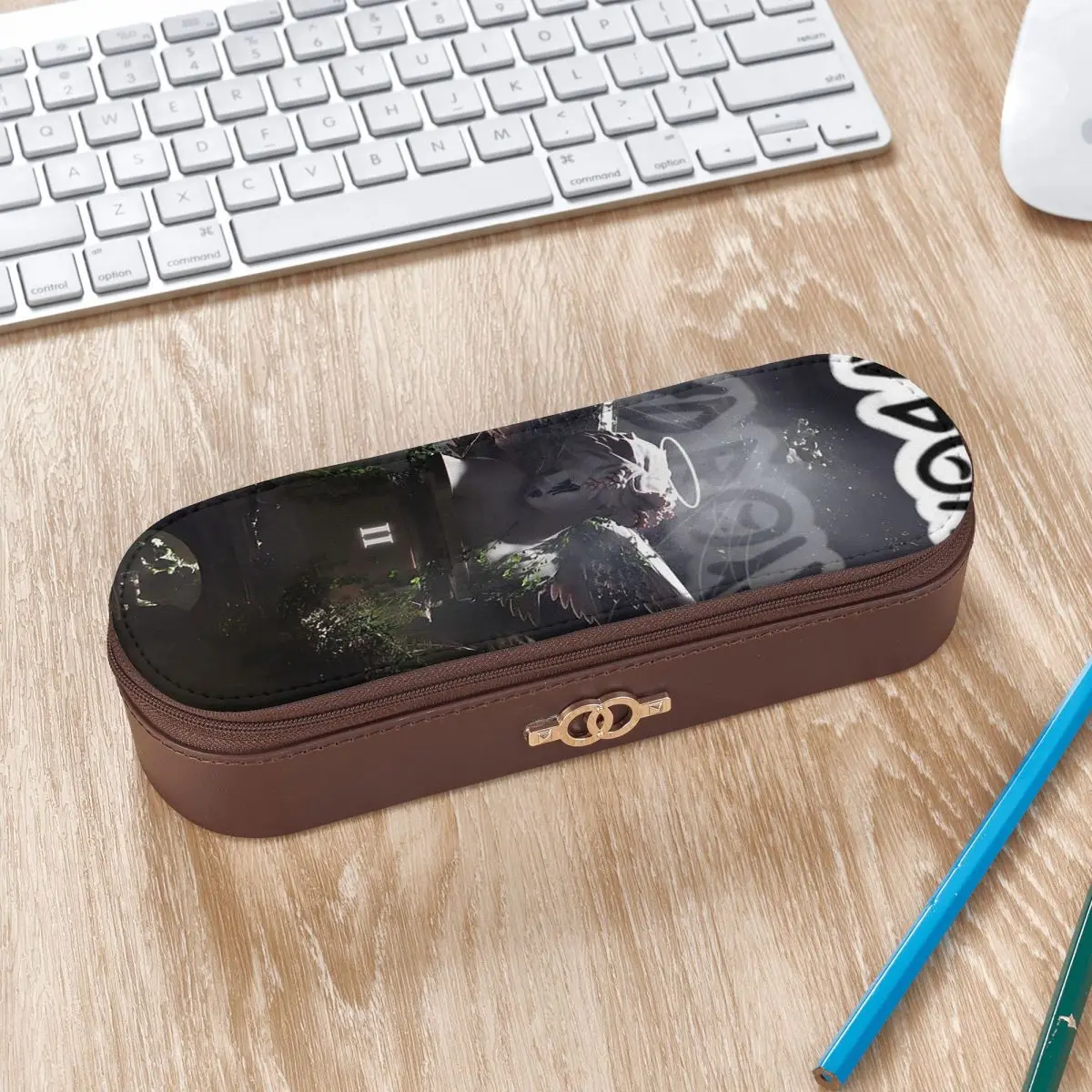 Junior H Merch Sad Boyz Leather Pencil Case Pen Holder Storage Stationery Supplies Pen Box Pencil Bag for Students School