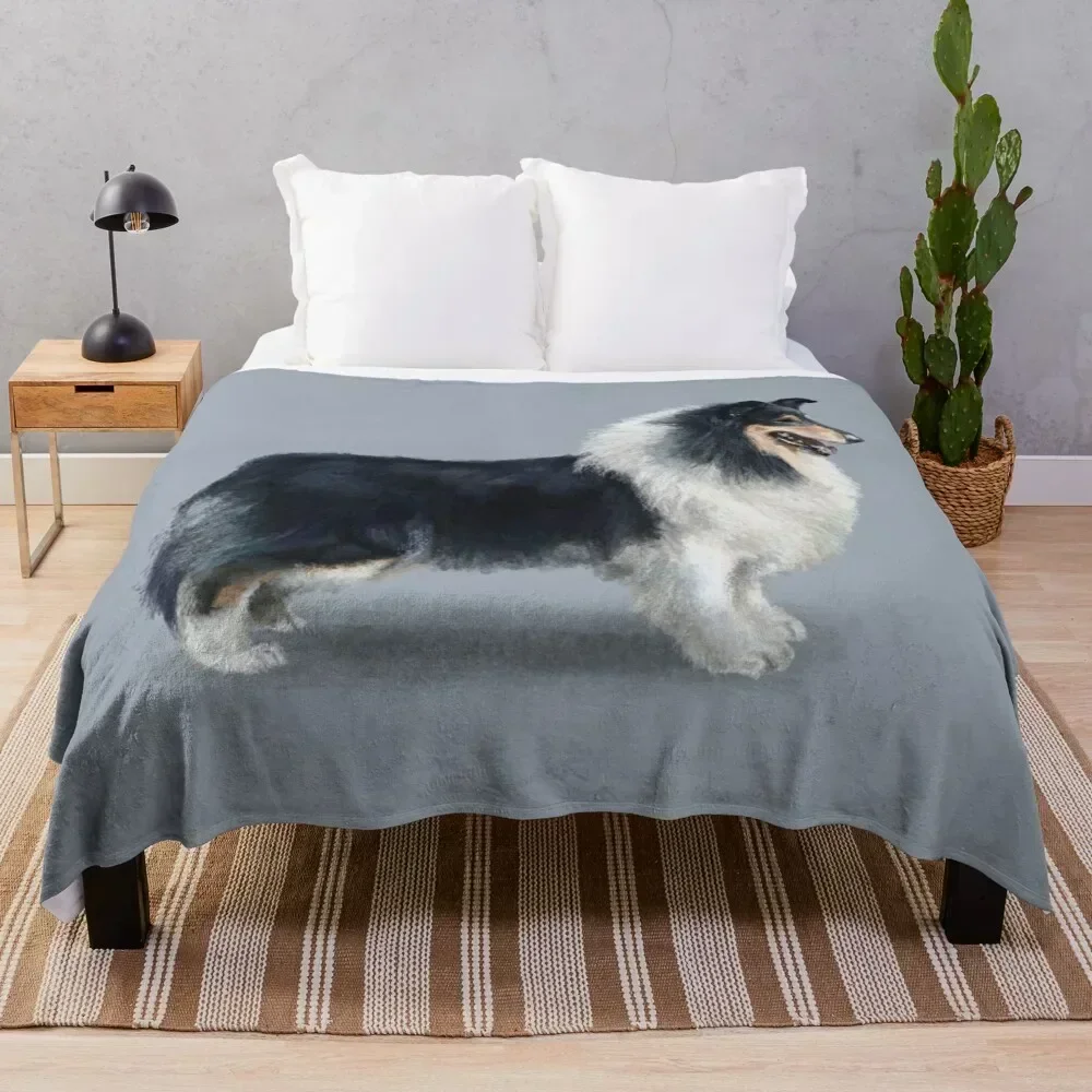 

Tri Coloured Rough Collie Throw Blanket Stylish Decor Blanket Gift for Friends Roommate