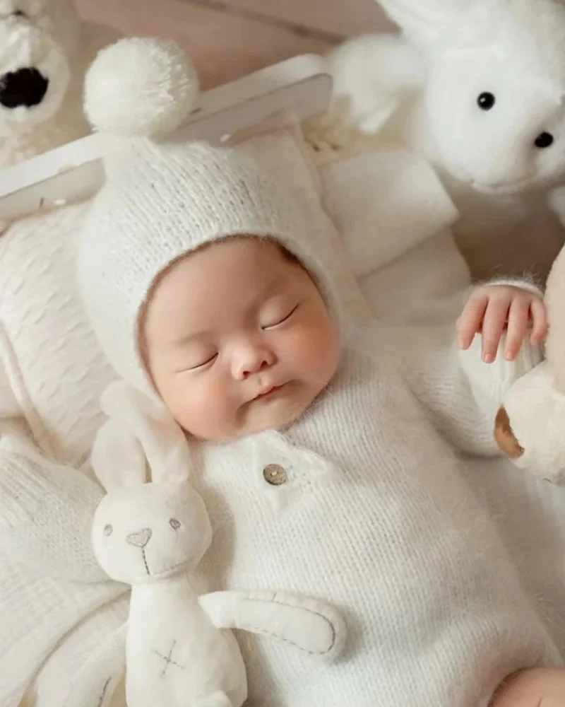 Newborn Baby Photography Clothing Baby Photography Knitted Clothes Full Moon Photography Props Hundred Days Photography Set