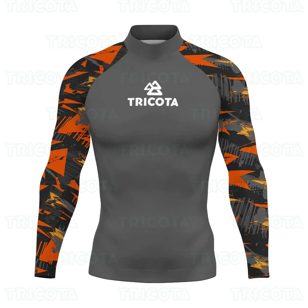 Swimming Rashguard Surfing T-shirts Men Long Sleeve Rash Guard Basic Skins Swimwear UV Protection Beach Diving Surfing Clothing