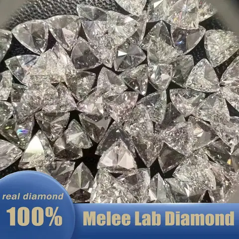 1/2/3 Pcs Small Diamond Trillion/Straight Trillion Cut DEF Color VS Clarity Loose CVD/HPHT Lab Grown Diamond for Jewelry Made