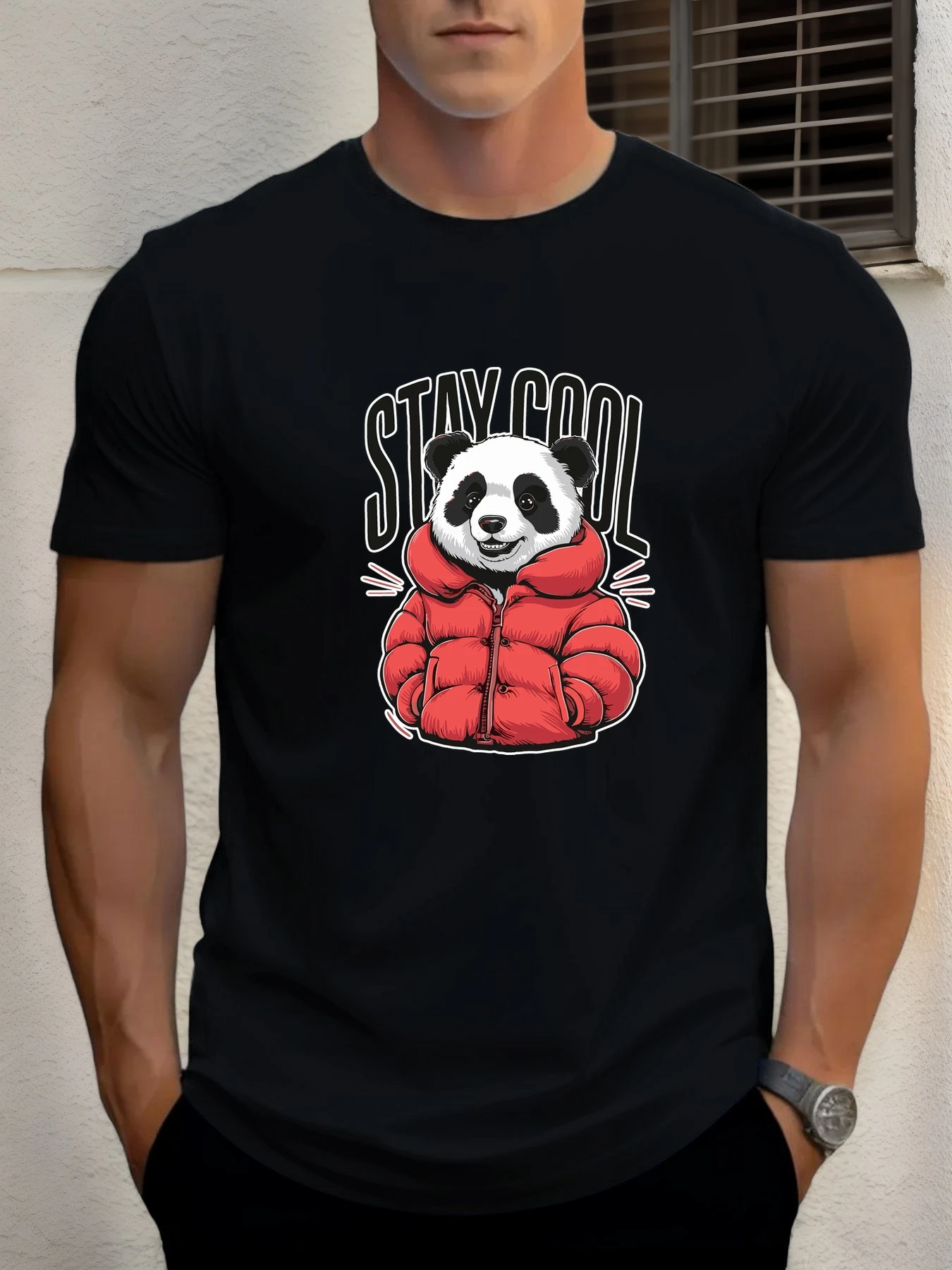 

T Shirt For Men's STAY COOL 100% Cotton Graphic Print Summer Round Neck Tee Casual Breathable Streetstyle Daily Cool T Shirt