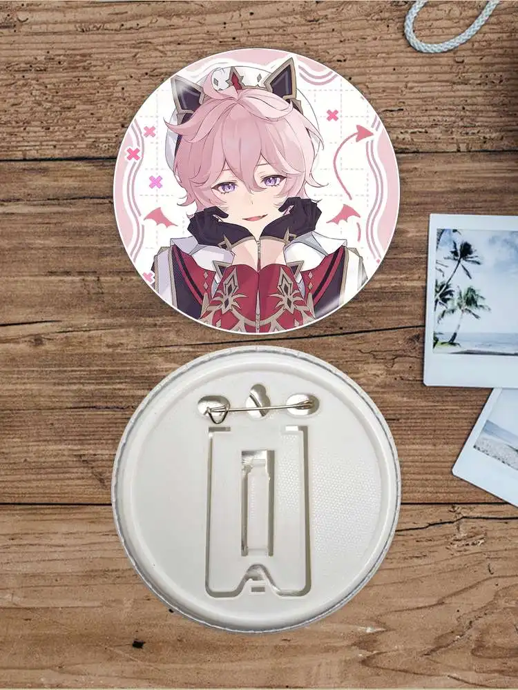 داليا جينشين تأثير لعبة أنيمي شخصية لينة زر شارة بروش مرساة الأجهزة الطرفية دبوس حلية قلادة هدية لصديق