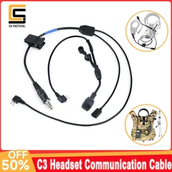 WADSN Wiress Version Comt Headset C3 Headphood Microphone PTT Cable Nylon Version Hunting Shotting Earphone Adapter 7.0 Plug New