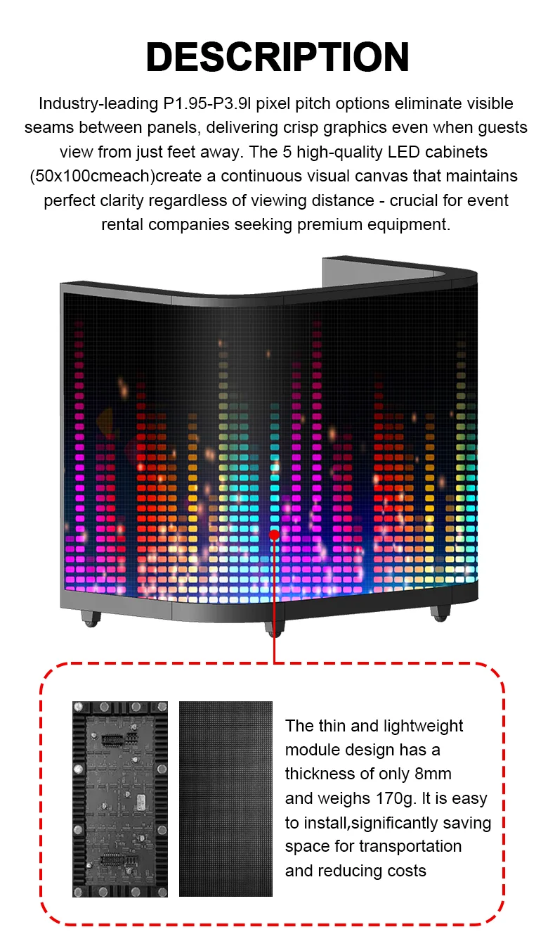 DJ Photo Booth Events Celebration Zwart Draagbaar P 2.5 Indoor Full-Color voor nachtbars en muziekanimatie en grafisch LED-display