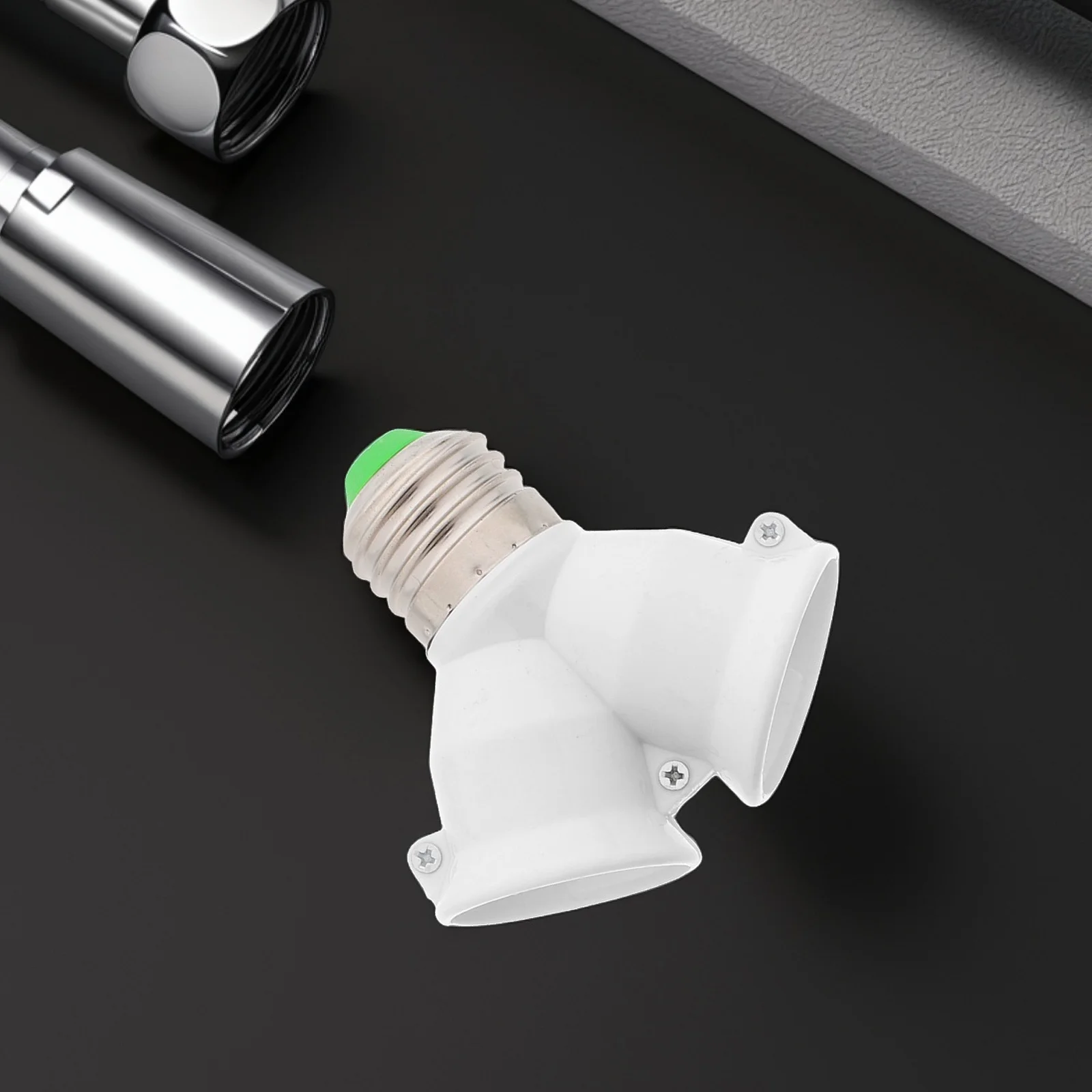 

4Pcs E27 Dual Head Light Bulb Socket Adapter Swivel Converter Lamp Holder Splitter Easy Installation for Household Office