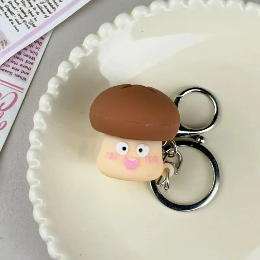 Creative Mini Mushroom Button Clicker Abstract Keyboard Keychain Fidget Cartoon Pendant Button Click Key Holder Bag Charm