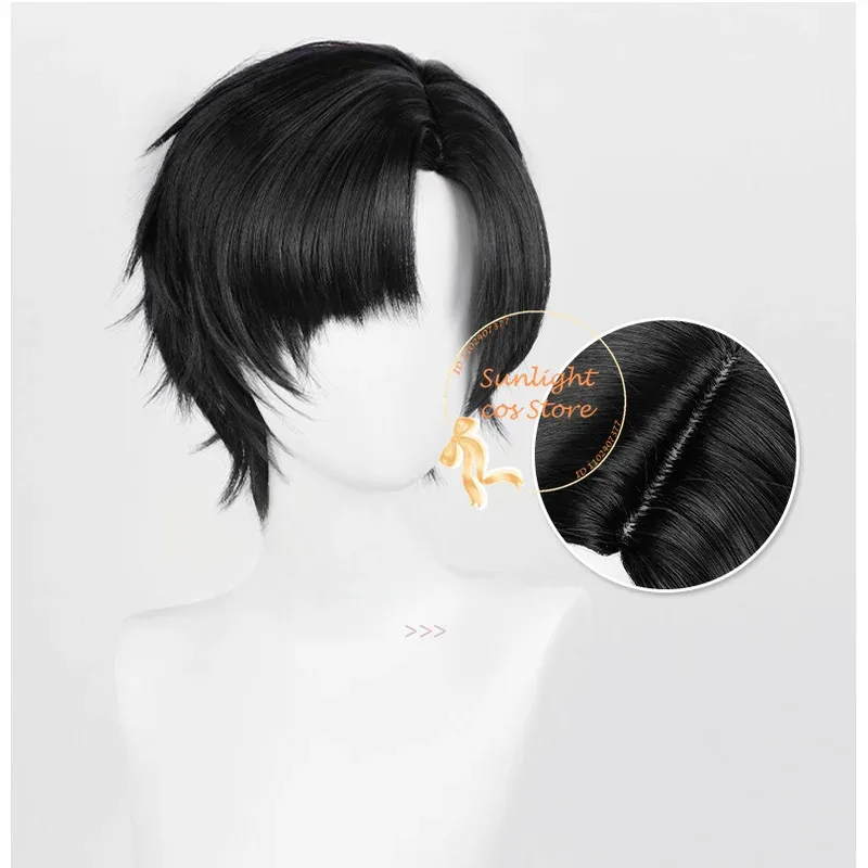 애니메이션 에일리언 스테이지 이반 코스프레 가발 제인 오스본 코스프레 가발 30cm 짧은 검정색 내열성 합성 헤어 할로윈 + 가발 캡