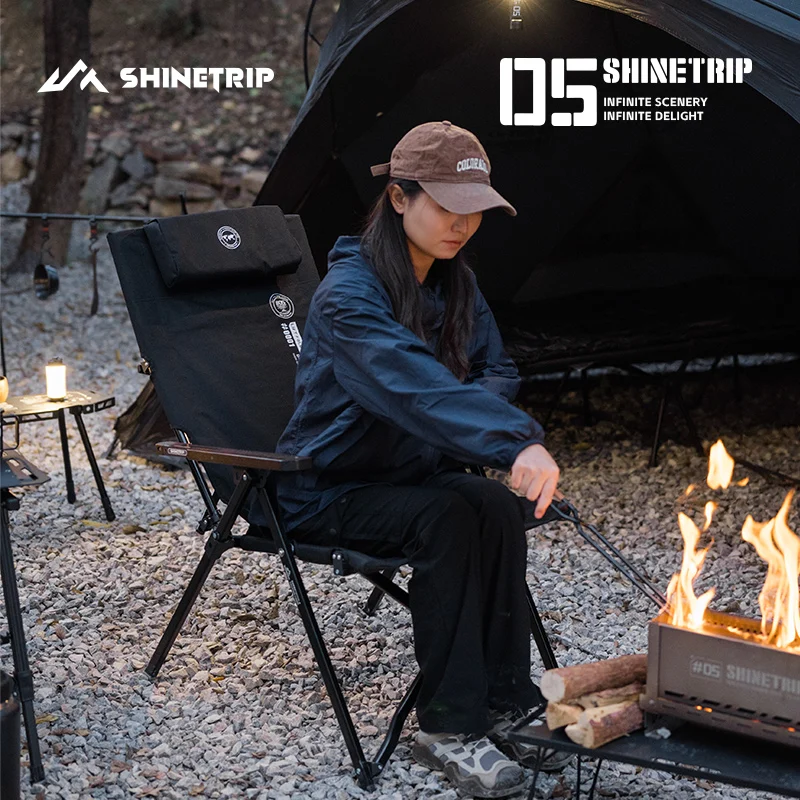 ShineTrip 05-Serie Outdoor-Klappstuhl, tragbar, Camping, verstellbarer Klappstuhl, Büro, Mittagessen, Nickerchen, Angeln, Picknick-Stuhl