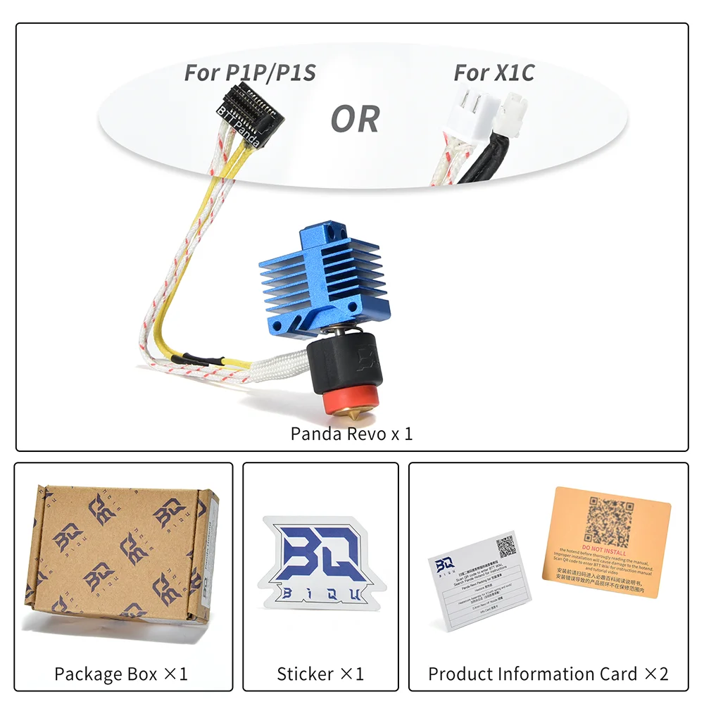 BIGTREETECH Panda Revo Hotend Plug And Print High Speed High Flow With E3D Online Bontech For Bambu Lab P1P P1S BambuLab X1C X1E