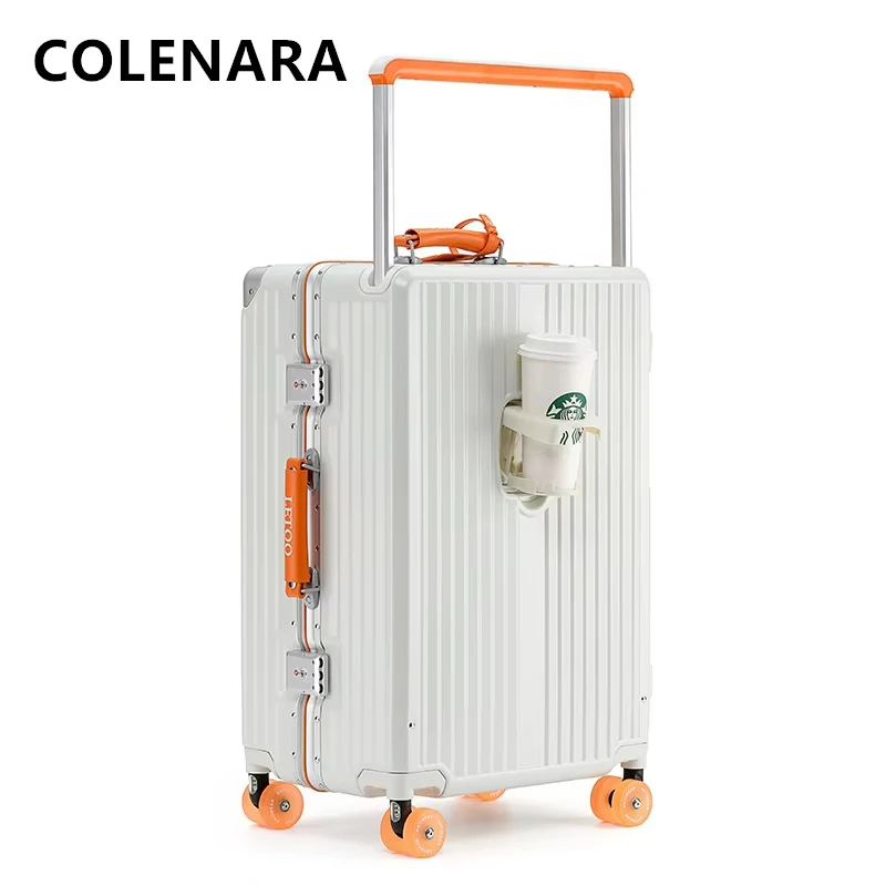 

COLENARA Rolling Luggage ABS + PC Registration Box Large Capacity Cart Case Cart Type Travel Bag 20"24"26Inch Cabin Suitcase