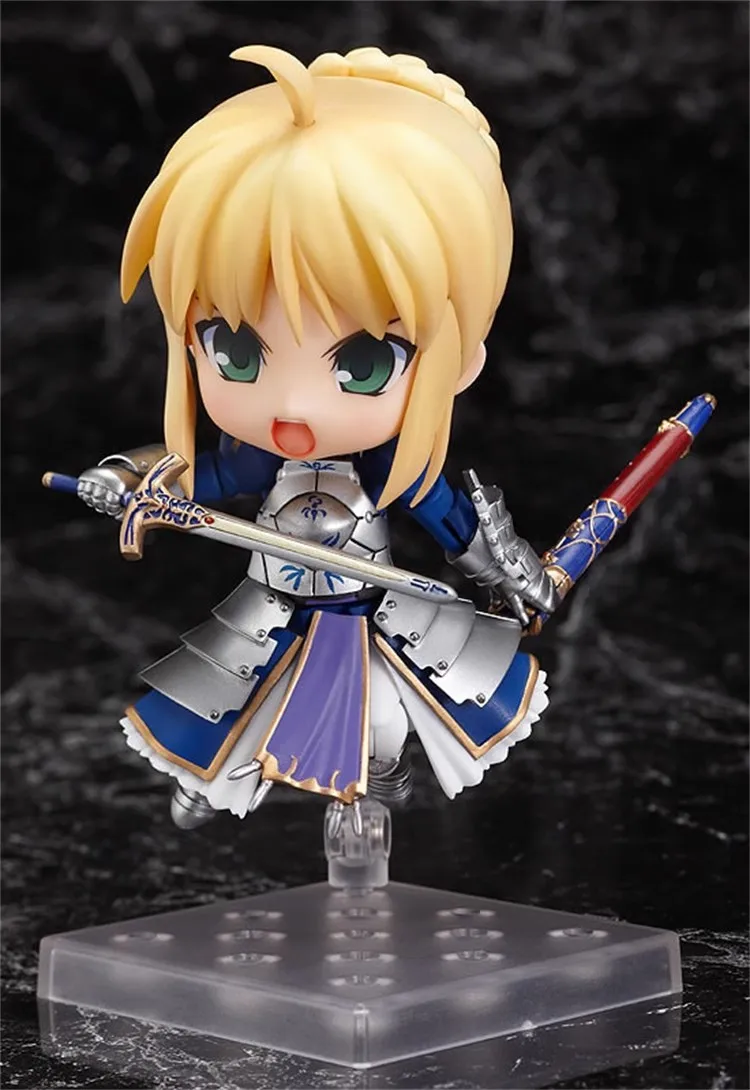 Anime 121 Fate Stay Night Saber Action Figure Q version Collection Model Toys 10cm Gift For Kids Birthday Present