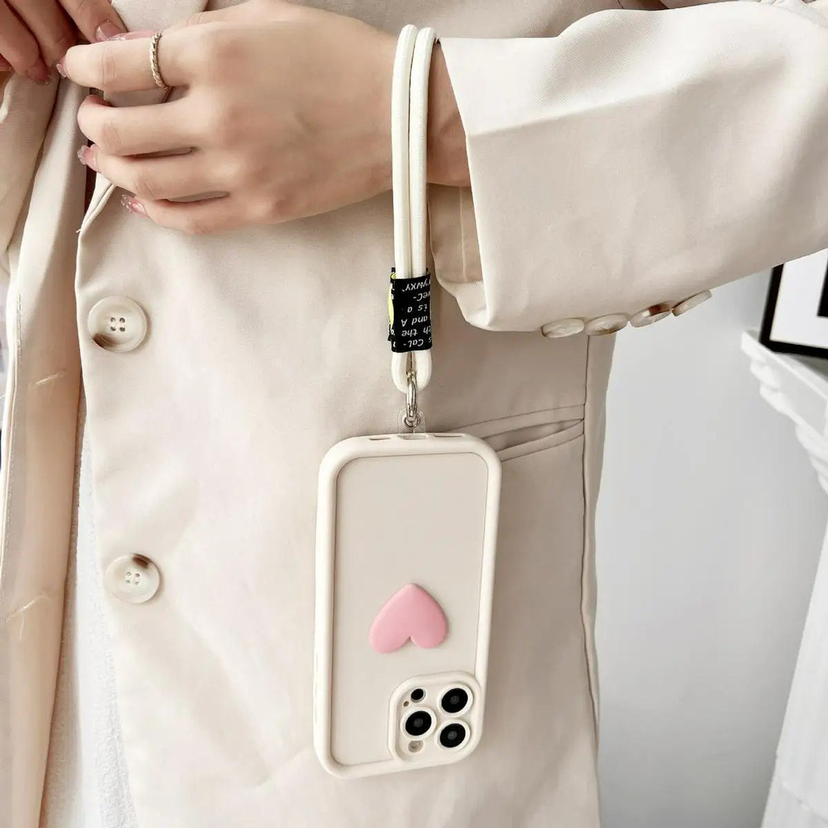 For Motorola Edge 50 Neo  Edge 50 Fusion Moto G75 G55 G35 G85 G84 G22 G14 G04 G54 Phone Case Love Heart Hnad Chain Cover