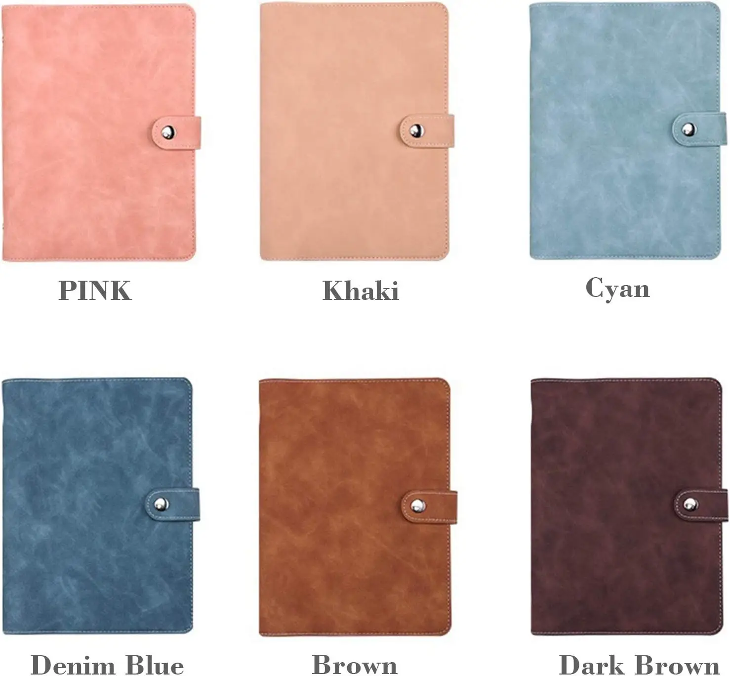 

A5 Soft PU Leather Notebook Binder, Refillable 6 Round Ring Binder Cover for A5 Filler Paper, Notebook Personal Planner Binder