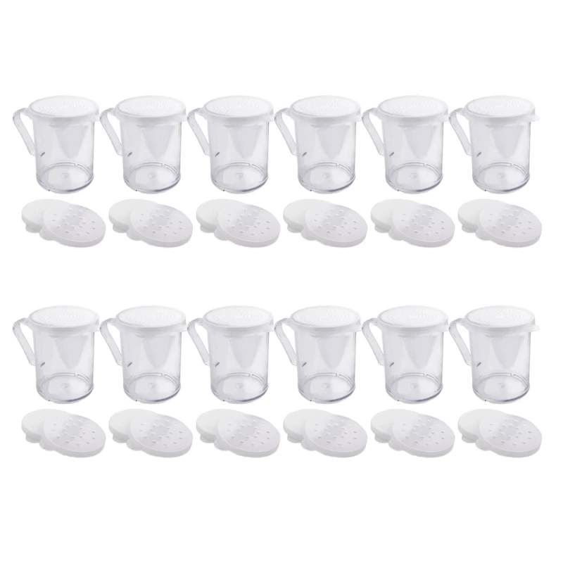 

12Pcs Fine Mesh Dredge Shakers for Baking Enthusiasts Seasoning Dispenser Bottle