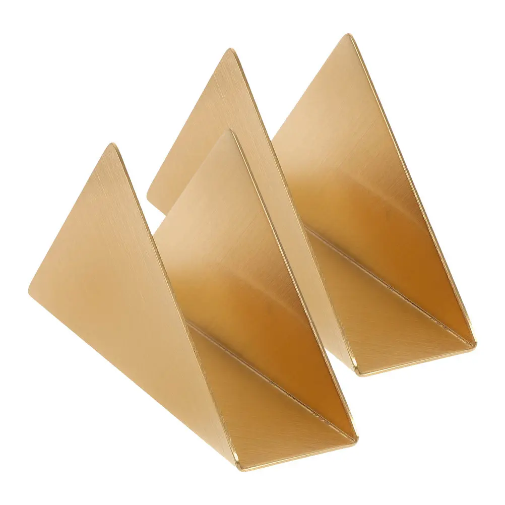 2Pcs Stainless Steel Napkin Holder Triangle Shaped Table Napkin Organizer for Dining Room Bar Hotel Freestanding Tissue Holder