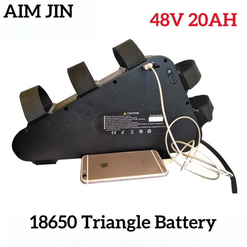 48V 20AH Electric Bicycle Battery Triangle Bag E bike 1000W 2000W 3000W Lithium Battery