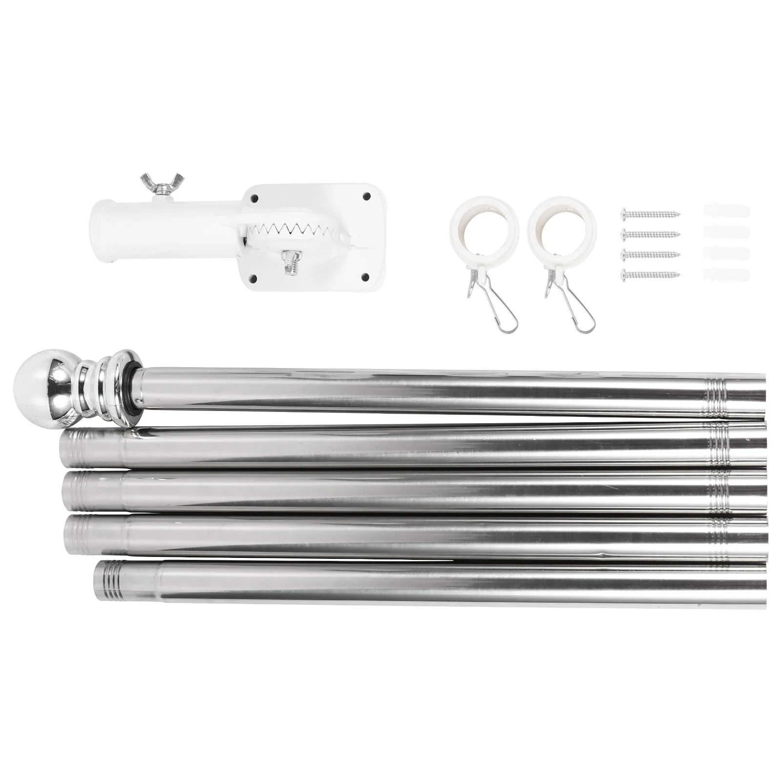 

1Set Flagpole Kit High-Quality Alloy Rotating Flagpole Adjustable Length Wall Mount Bracket for Indoor Outdoor Use