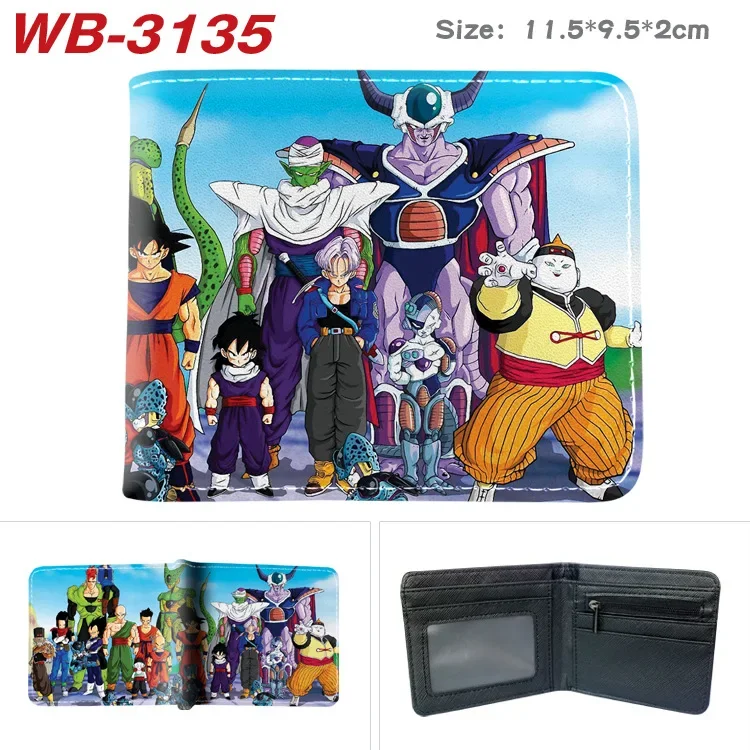 33 types NEW Dragon Ball Z Goku Cartoon Short Wallet PU Leather Two Fold Wallet Wallet Wallet Large Capacity Storage Card Bag