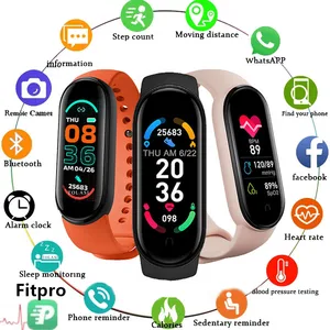 M6 Smart Watch Men Women Fitness Smart Smart Sports Band Sports Band Heart Pressing Monitor impermeable Multifunción Relojes 8 mejores relojes CrossFit de ventas - №7