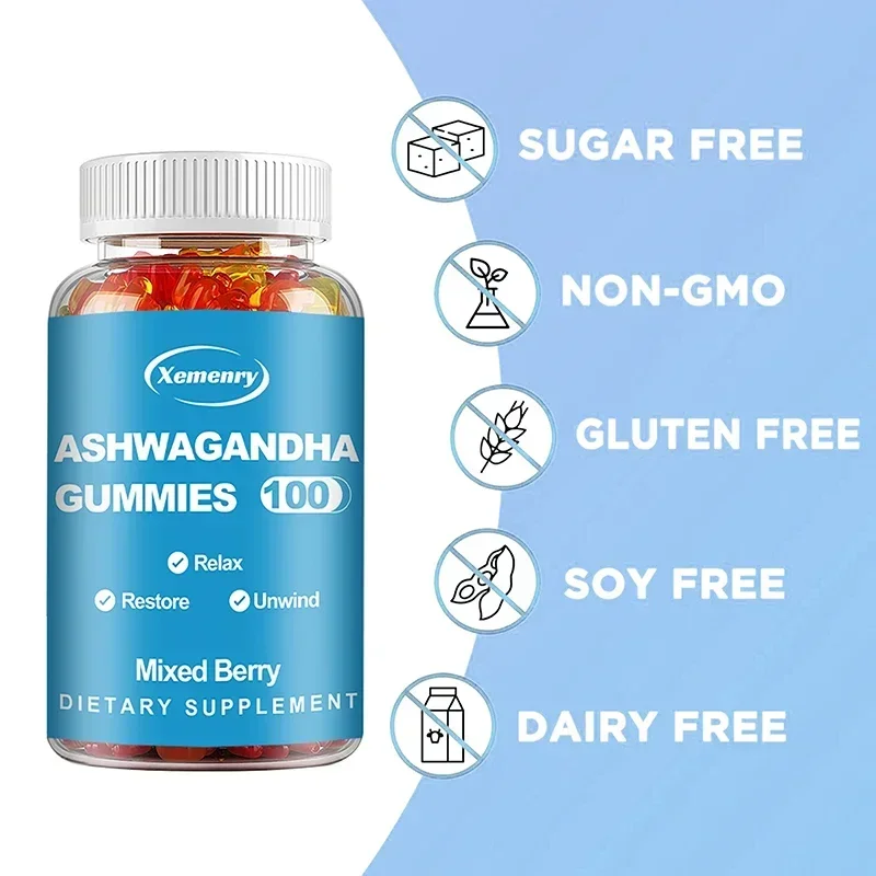 Ashwagandha Gummies - Relieve Stress, Improve Sleep, Support Brain Health, Muscle and Strength, Boost Immunity