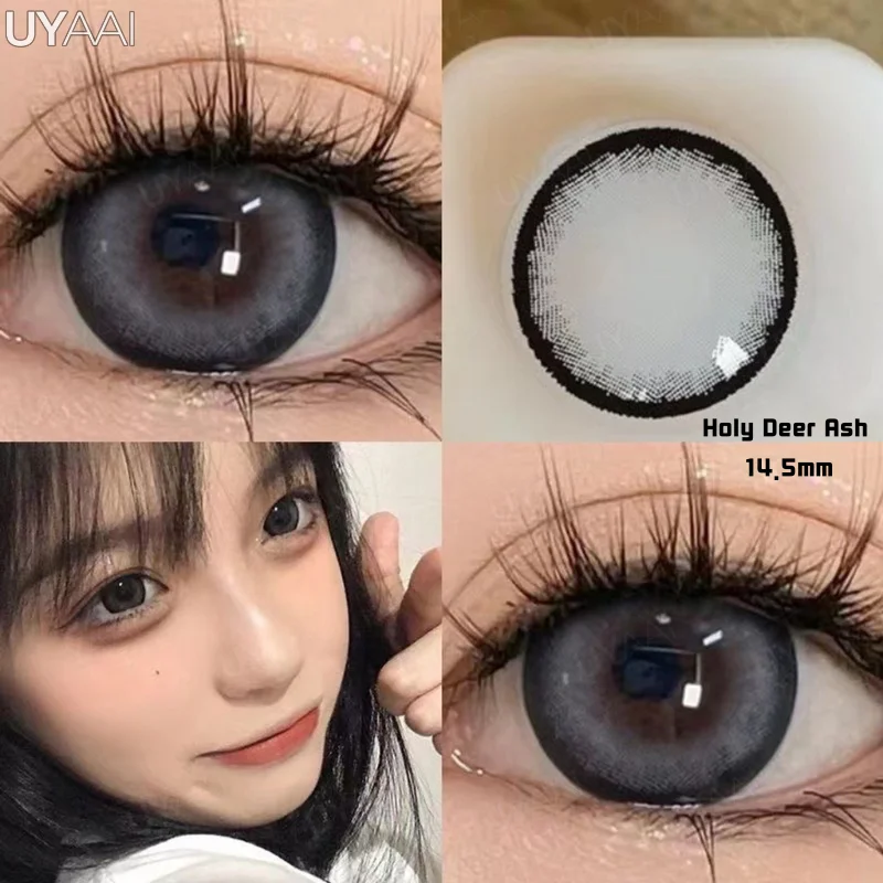 UYAAI 1Pair Yearly Use Contact Lenses Fashion  Colored Contacts Cosmetic Lens Beautiful Pupil Natural Contact Lens