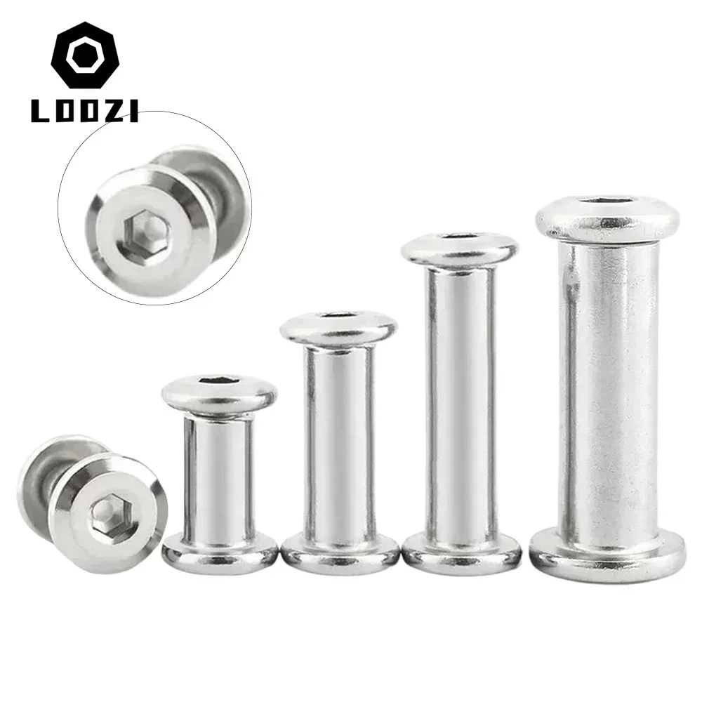 M3 M4 M5 M6 M8 M10 304 Stainless Steel Flat Hex Hexagon Socket Head Furniture Rivet Connector Insert Joint Sleeve Cap Nut