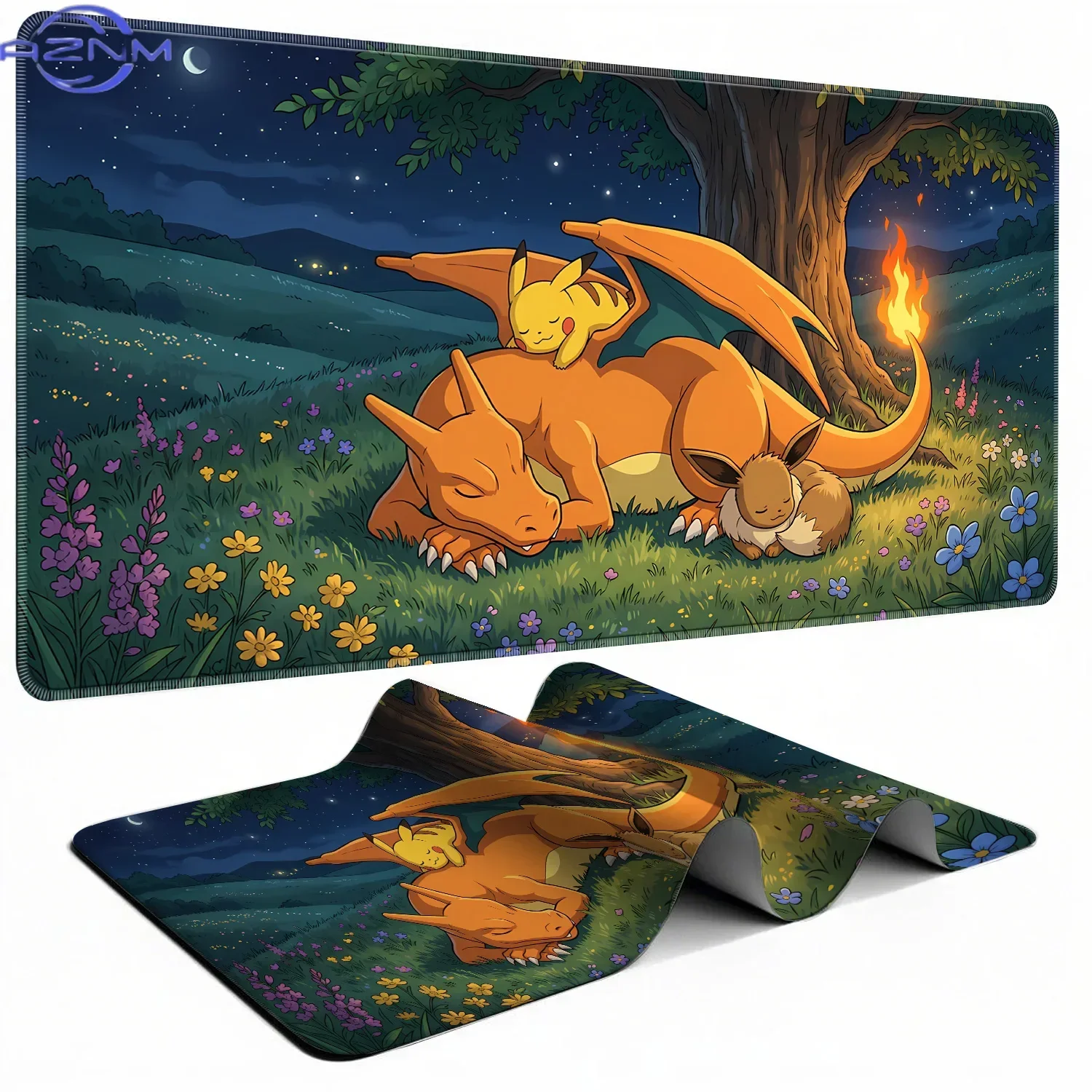 Cute Anime Pokemon Pikachu Mousepad Rubber Non-slip Thickened Lock Edge Gaming Mouse Pad Desktop Desk Mat for PC Gamer