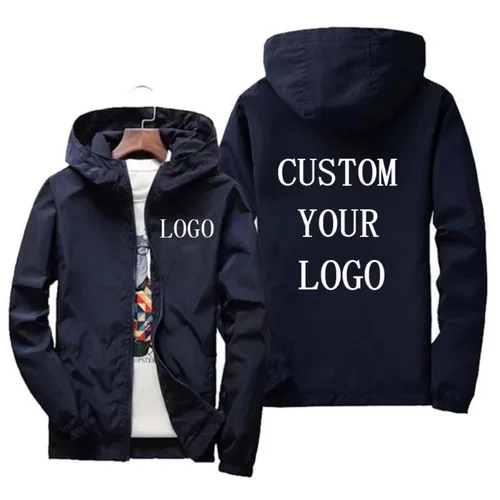 Chaqueta Chaqueta Chaqueta Logotipo personalizado para hombre Ropa de calle Chaqueta fina de otoño para hombre y mujer Ropa cortavientos con logotipo personalizado