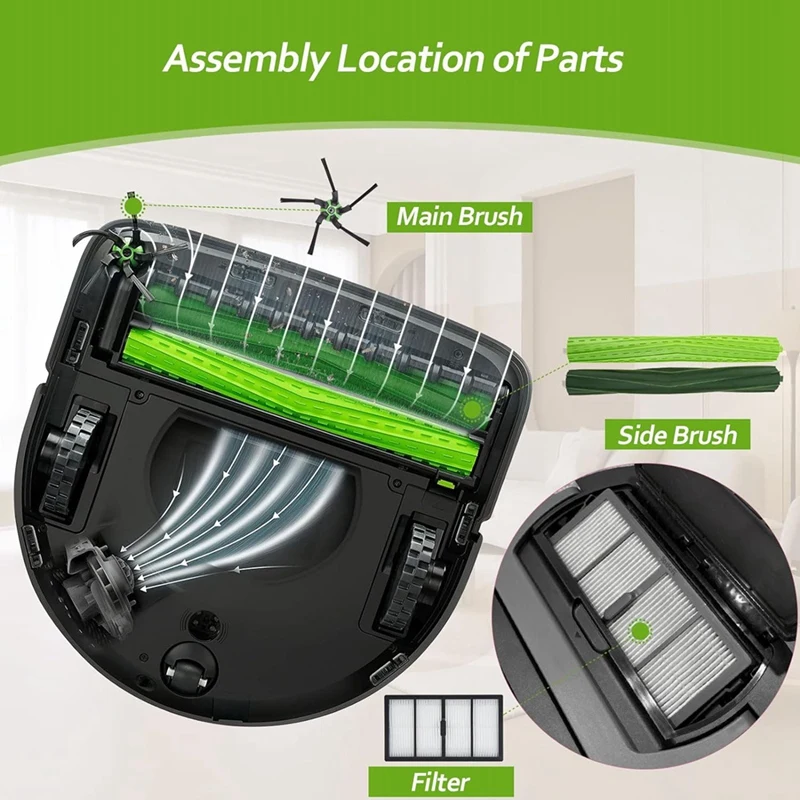 Per Irobot Roomba S9 (9150) S9 + S9 Plus (9550) S serie aspirapolvere spazzola a rullo in gomma filtro HEPA parti della spazzola laterale