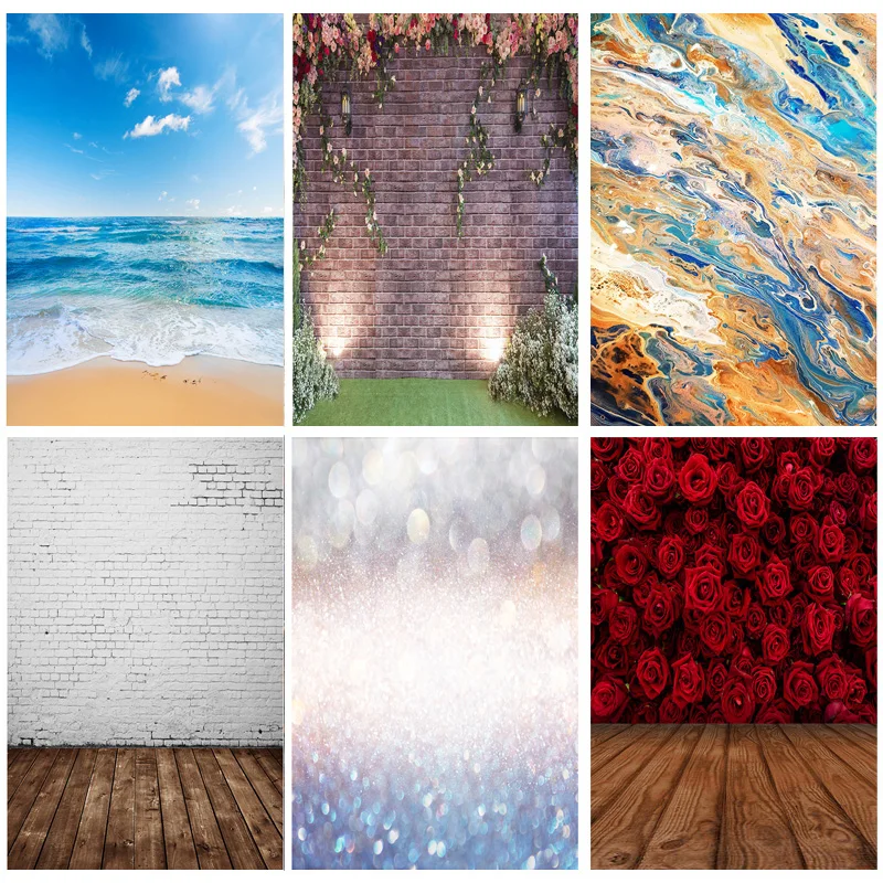 

SHENGYONGBAO Art Cloth Photography Background Scenery Wall Wooden Floor Baby Photo Backdrops Studio Props HJU-01