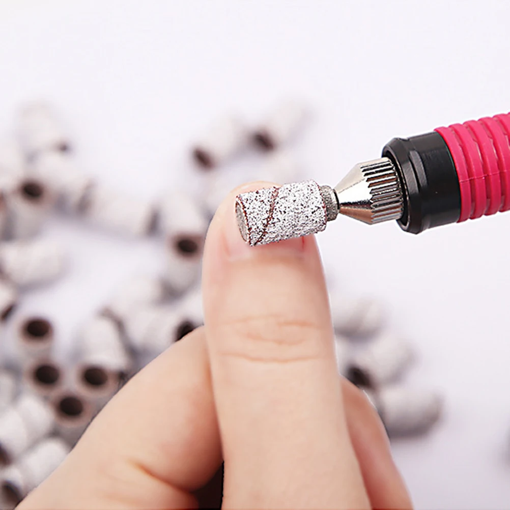 100 قطعة الرملي الدائري طحن الملمع للكهرباء مسمار الحفر مانيكير باديكير لتقوم بها بنفسك هلام مزيل طلاء الأظافر مسمار الملحقات
