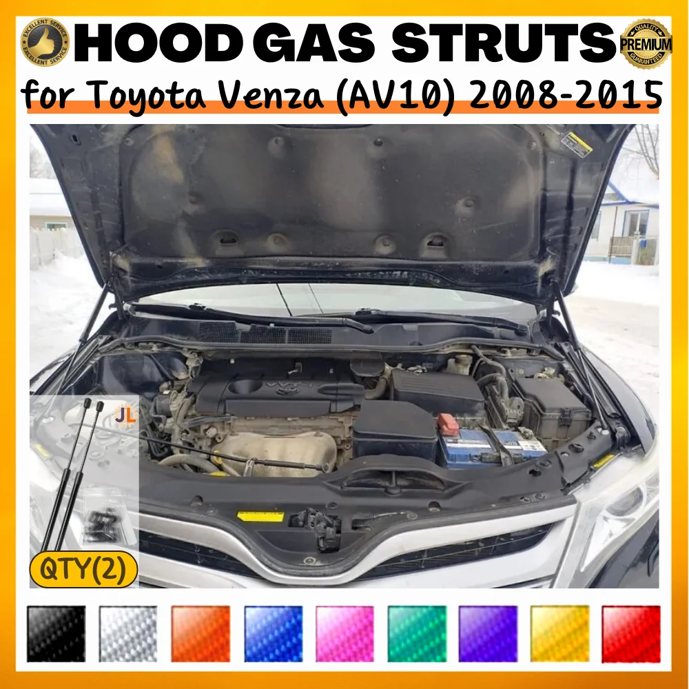 

Qty(2) Hood Struts for Toyota Venza (AV10) 2008-2015 Front Bonnet Modify Gas Springs Shock Absorber Lift Supports Dampers