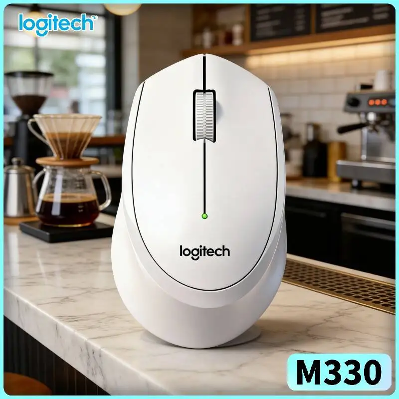 Logitech M330 Silent Wireless Mouse 2.4GHz Cordless Optical Sensor Clear Scroll for Laptop PC Mac Home Desk Cart