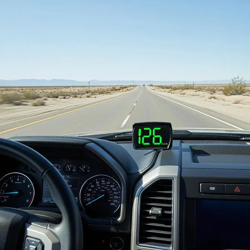 Car HUD Headup Display KM/H GPS Digital Speedometer With LED Large Font Display With Speed USB Plug And Play