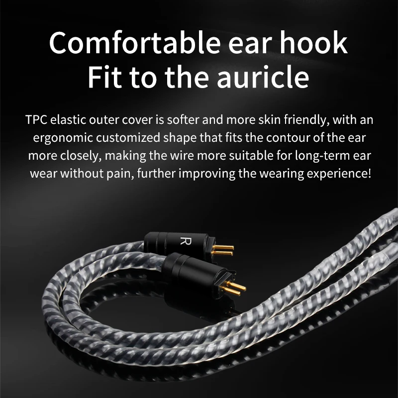 HiFi Audio Earphone Wire 4-Strand OFC iem Cable MMCX 2Pin 4.4mm 3.5mm 2.5mm Aux Jack for Carat Tangzu Fudu HOLA Zero