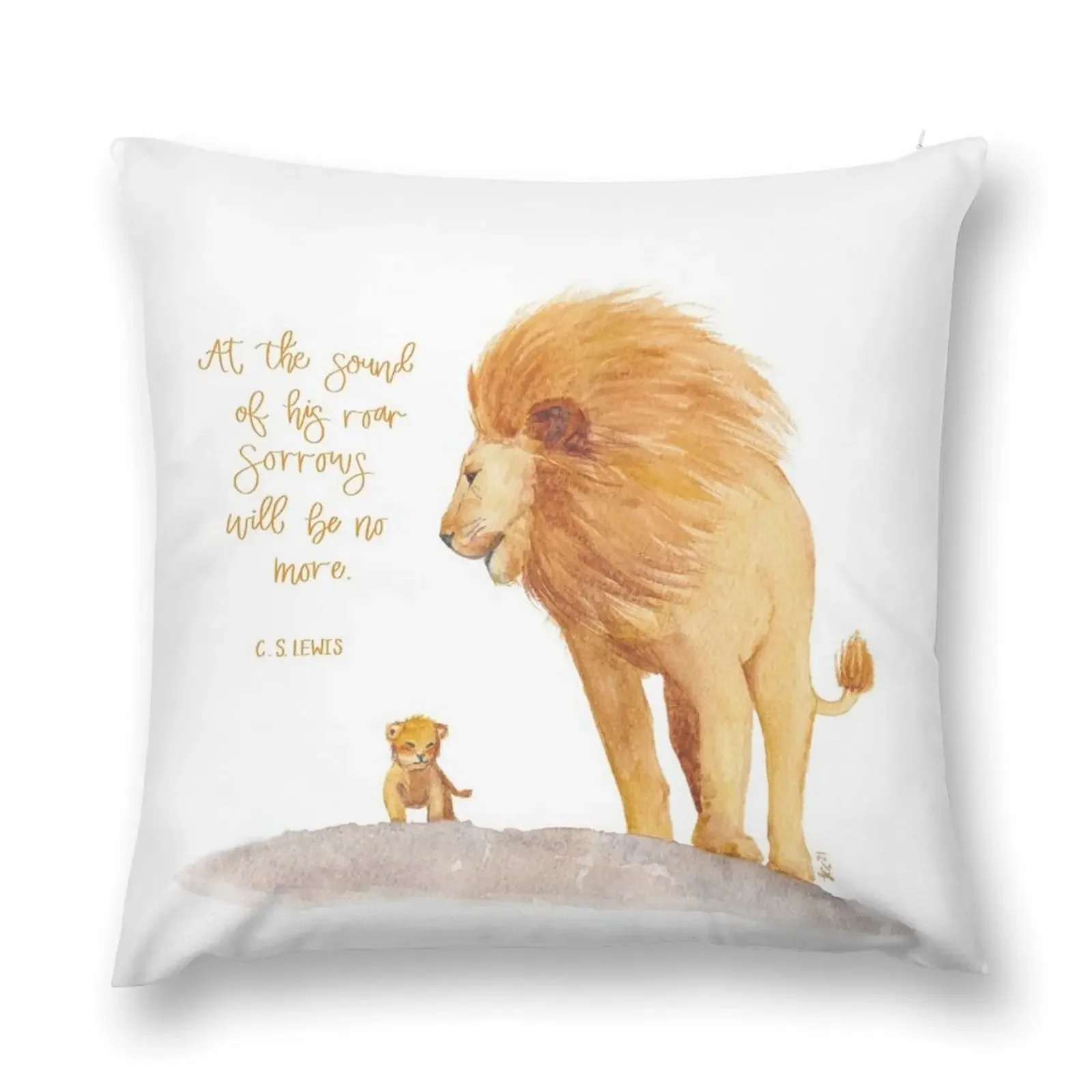 Aslan Narnia Watercolor Lions Throw Pillow Pillowcase Christmas Throw Pillows Covers Decorative Sofa Cushion pillow