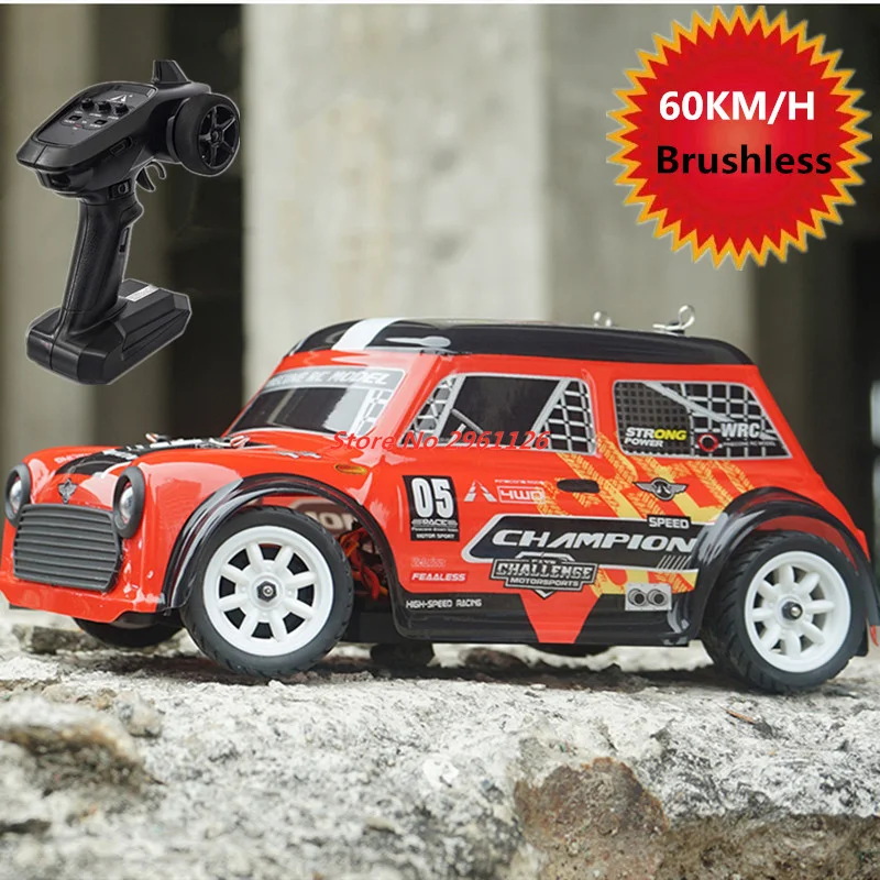 Large 1:16 4WD 60Km/H Brushless RC Car 2.4G Drift Racing Vehical With LED Light Remote Control Drift Car Toy for Boys Kids Gifts