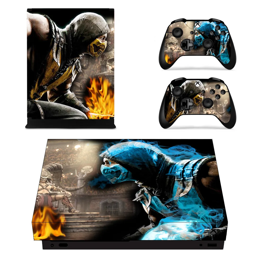 Наклейка Mortal Kombat Skin, наклейка для консоли Xbox One X и 2 геймпада