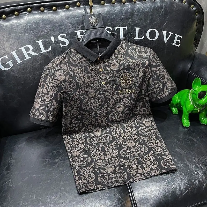 Men's Clothing Summer high quality Personalized Printed Handsome Slim-fit All-match Fashionable Casual T-shirt Short Suit