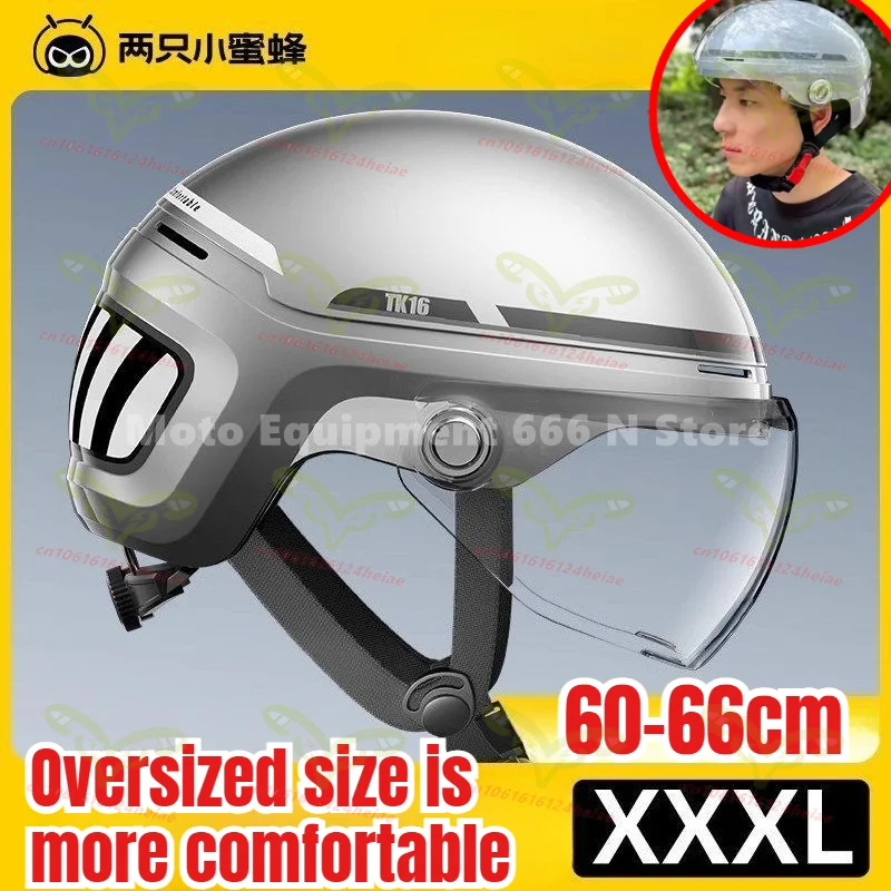 

4XL 66cm Big Head Circumference Helmet for Men Scooter Plus Size Women's Summer Half Helmet Motorcycle Safety Helmet TK16