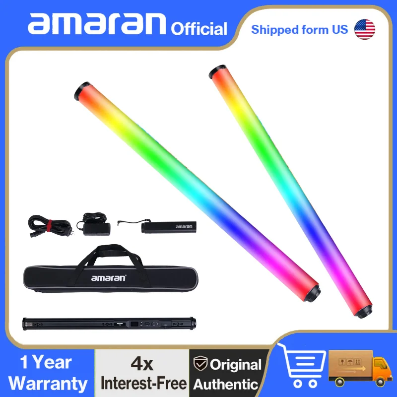 【US STOCK】amaran T2c 20W RGBWW Full-color Tube Light Battery-operability LED by Aputure