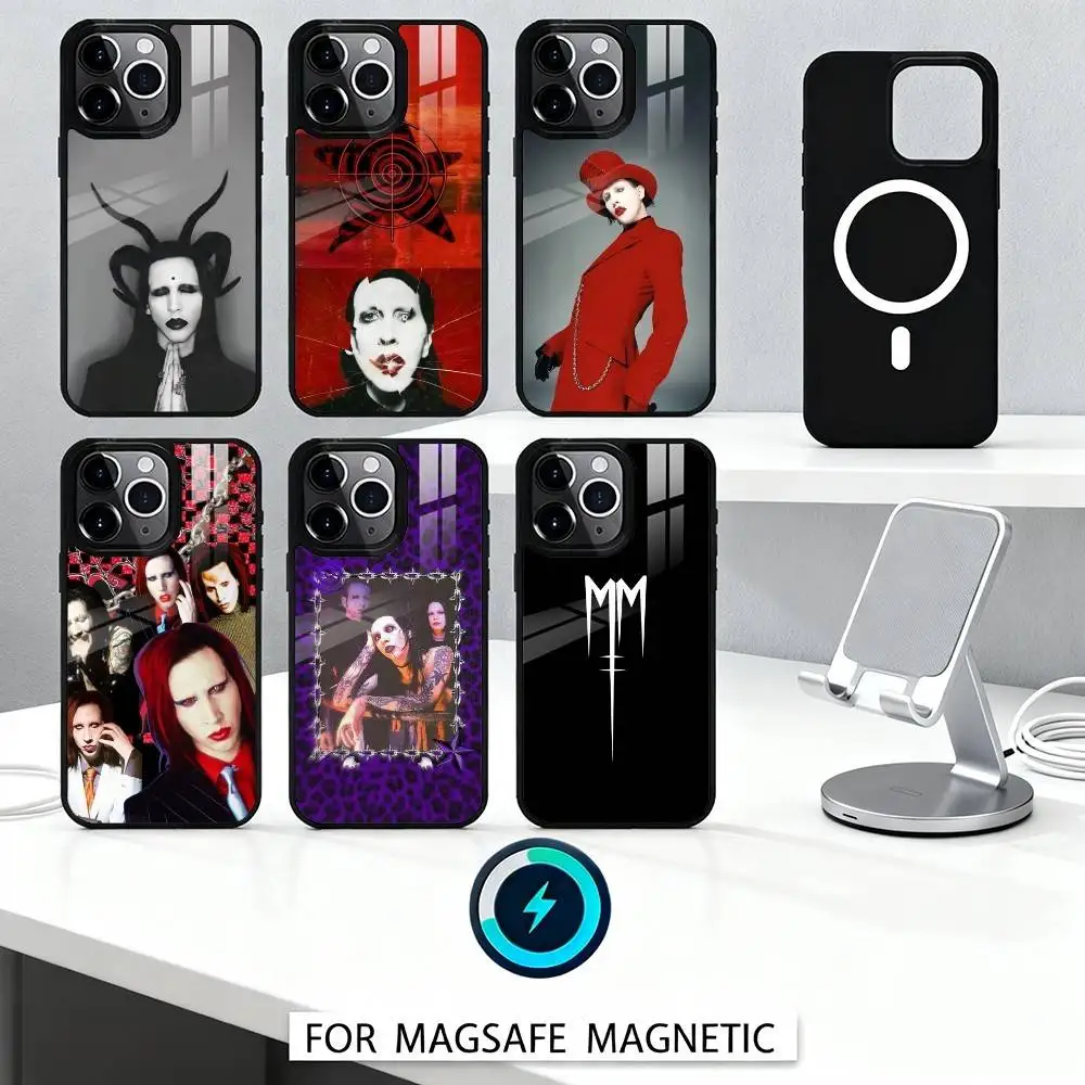 

Singer M-Manson M-MarilynS Phone Case For iPhone17,16,15,14,13,12,Pro,Max,Magnetic For Magsafe Wireless Charging