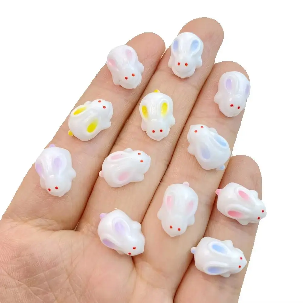 50Pcs New Cute Mini Cartoon Little Rabbit, Jade Rabbit Series Resin Flatback Ornament Jewelry Making Manicure Hairwear Accessori