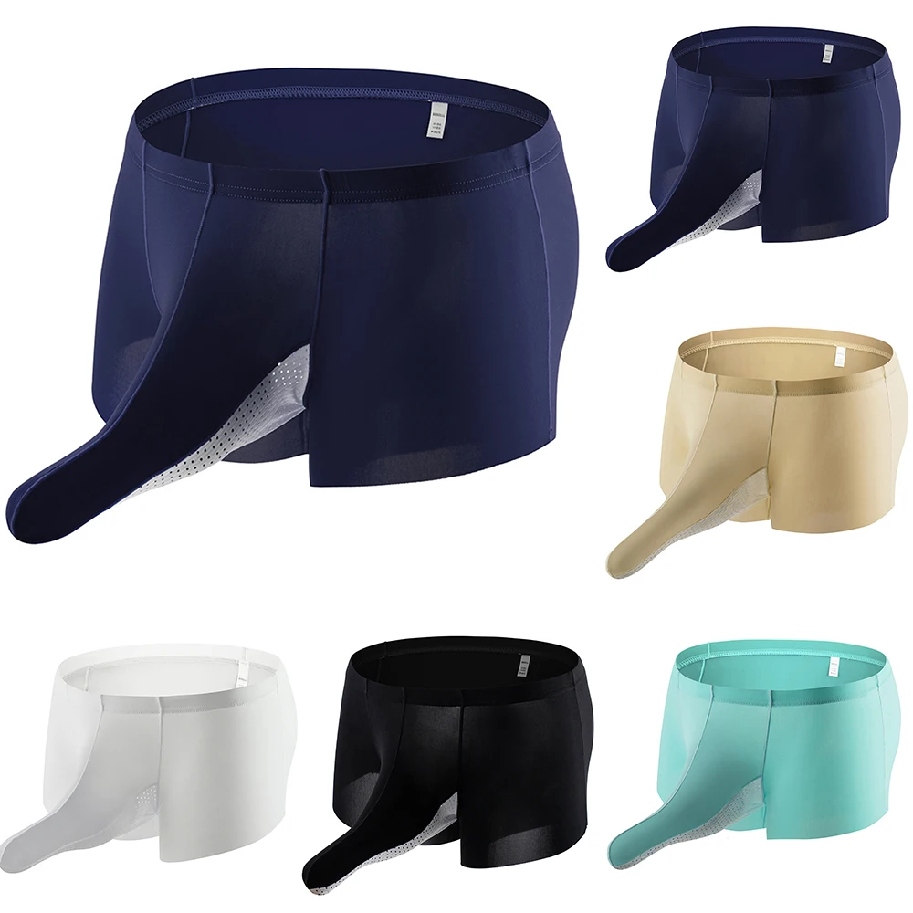 Pakaian dalam petinju Bikini celana dalam bersirkulasi kantong celana dalam hidung celana elastis seksi celana dalam jaring sutra es gajah