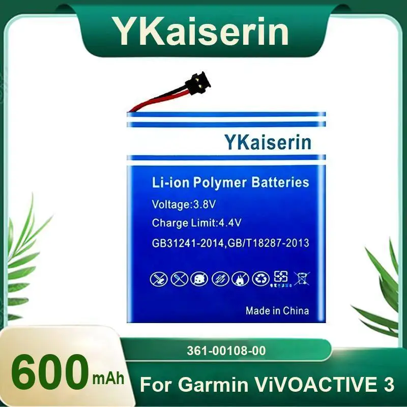 600mAh Watch Battery For Garmin Vivoactive 3 For Vivoactive 3 Music Hardwearing 361-00108-00 High Quality
