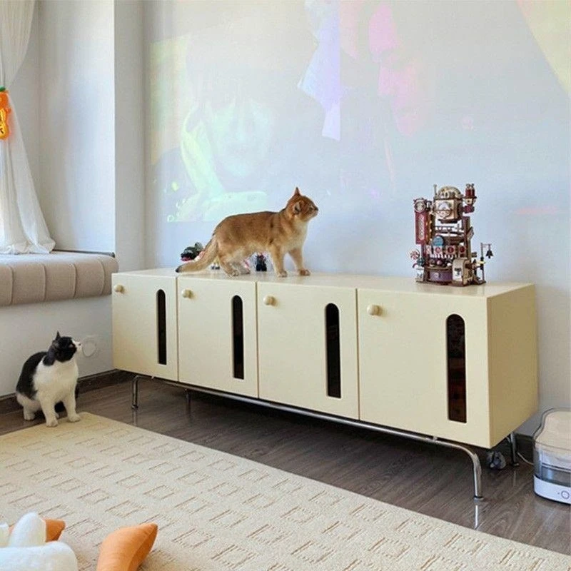 DSA solid wood medieval TV cabinet modern simple small apartment living room storage locker cream wind floor cabinet