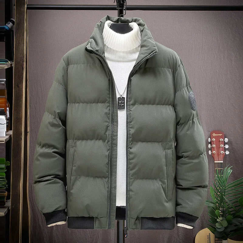 Men Oversize Thicken Jacket Short Cotton Coats Streetwear Jackets Parka Harajuku Winter Down Jacket Cargo Coat Outwear White 5XL