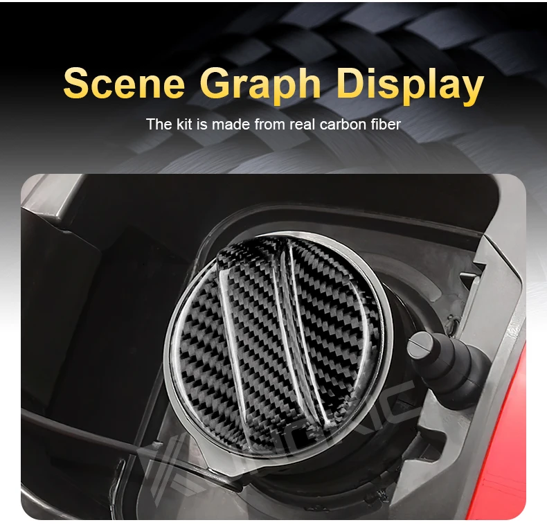 Dry Carbon Fiber Für Hyundai Elantra Sonata Santa Accent Azera Tucson KIA Sedona Sorento Soul Spectra Kraftstofftank Tankdeckel Abdeckung – Detail 3