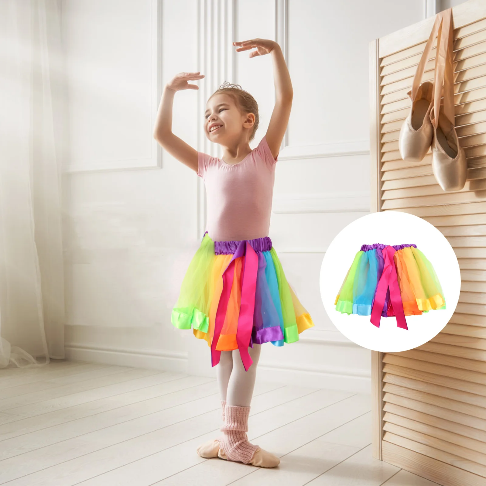 

Girls Layered Rainbow Tutu Skirt Ruffle Tiered Dance Costume 4-6 Years Old Best Present for Little Princesses Girls Skirts
